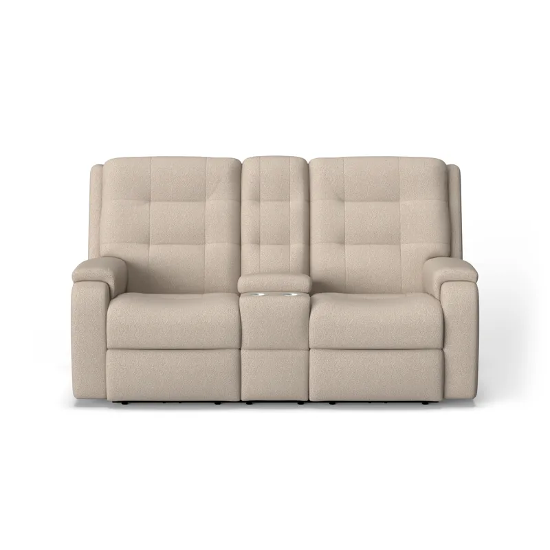 Power Reclining Loveseat with Console & Power Headrests & Lumbar