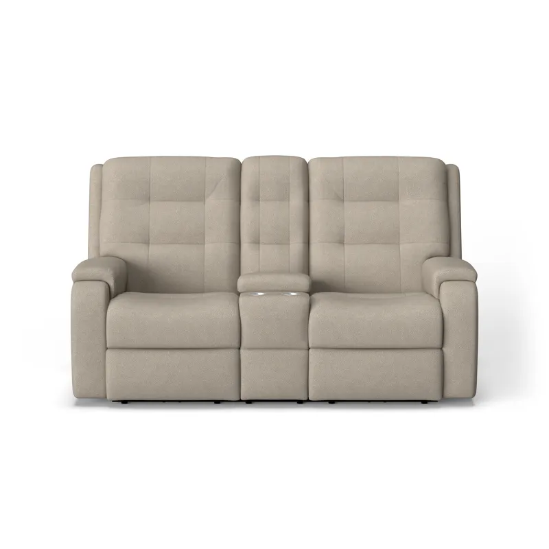 Power Reclining Loveseat with Console & Power Headrests & Lumbar