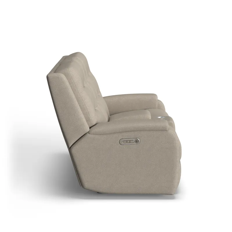 Power Reclining Loveseat with Console & Power Headrests & Lumbar