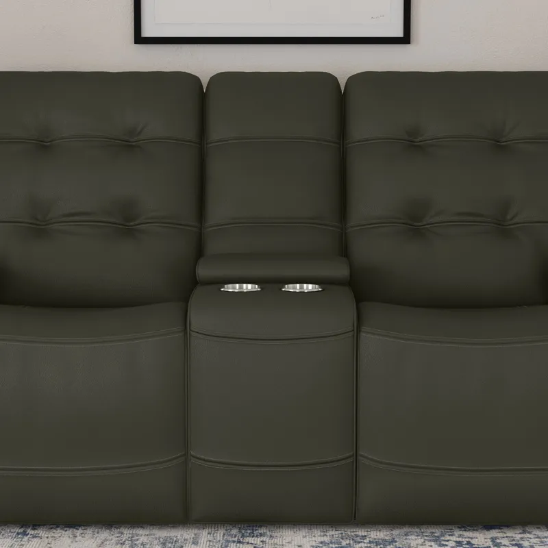 Power Reclining Loveseat with Console & Power Headrests