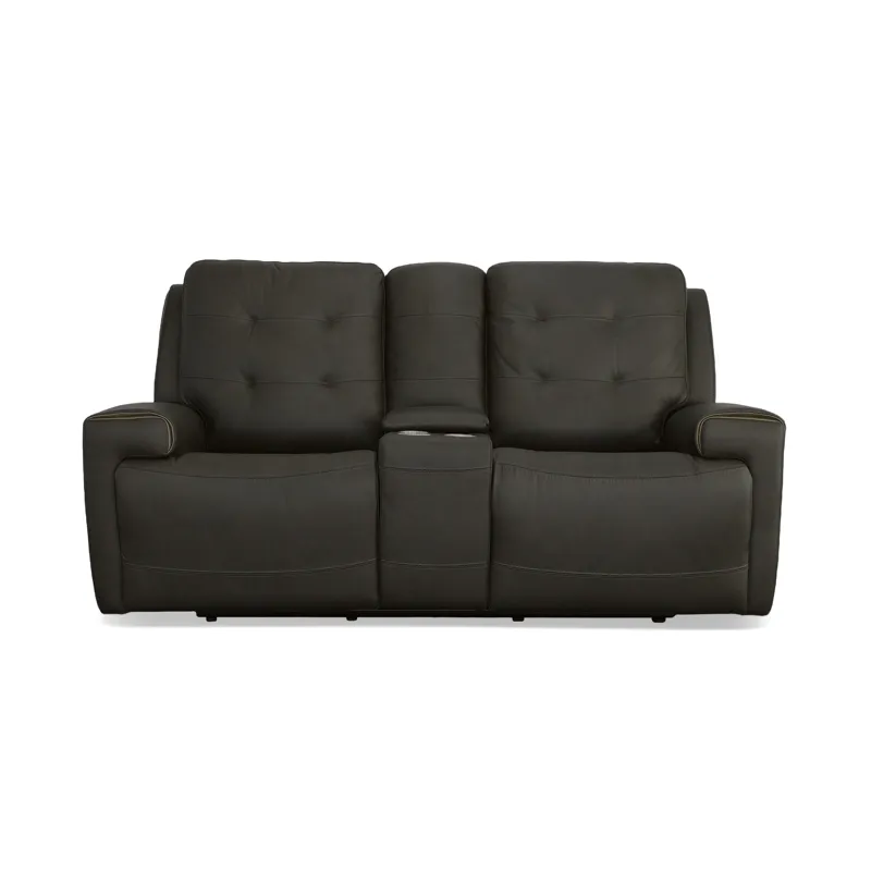 Power Reclining Loveseat with Console & Power Headrests