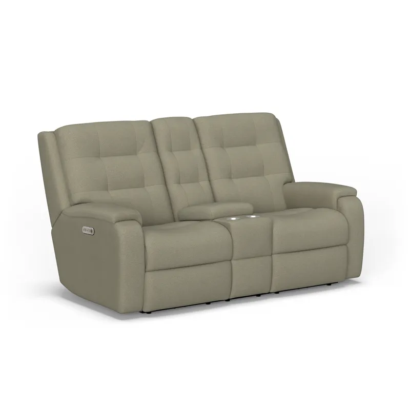 Power Reclining Loveseat with Console & Power Headrests & Lumbar