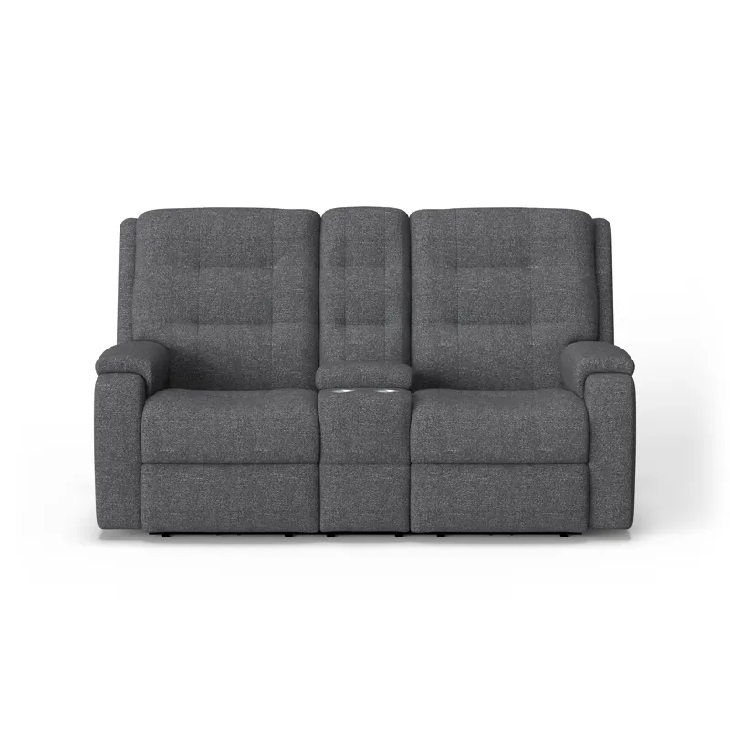Power Reclining Loveseat with Console & Power Headrests & Lumbar
