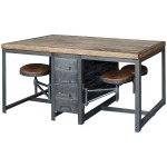 Rupert Work Table-Rustic Blk/Bp