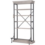 Braxton Single Bookcase-Washed Gry/Irn