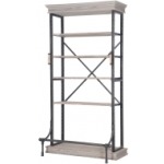 Braxton Single Bookcase-Washed Gry/Irn