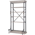 Braxton Single Bookcase-Washed Gry/Irn