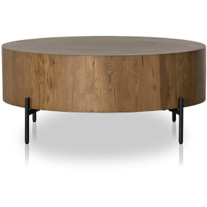 Eaton Drum Coffee Table - Amber Oak Resin
