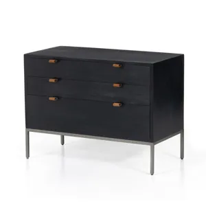 Trey Large Nightstand - Black Wash Poplar