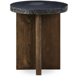 Mezes End Table, Large - Natural Basalt