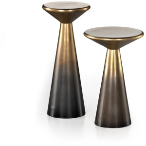 Cameron Accent Tables, Set of 2 - Ombre Antique Brass
