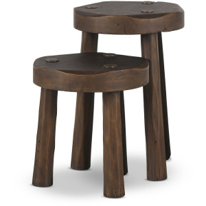 Maha Accent Stool - Aged Belgium Bleach