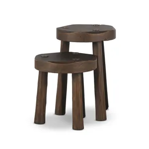 Maha Accent Stool - Aged Belgium Bleach