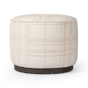 Sinclair Round Ottoman - Sheffield Ivory