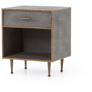 Shagreen Bedside Table - Grey Shagreen