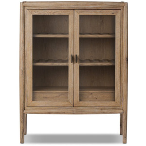Glenview Bar Cabinet - Weathered Oak