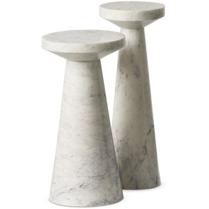Mabel Nesting End Tables - Veined White Marble