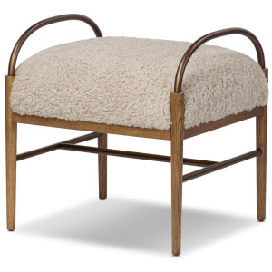 Demi Accent Stool - Beige Shearling