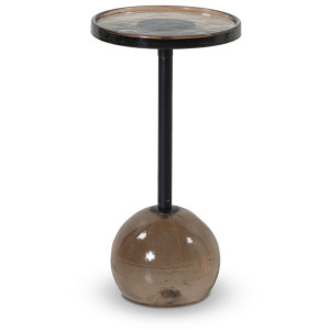 Viola Accent Table - Smoked Brown Cast Glass