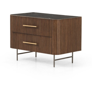 Fletcher Large Nightstand -  Bluestone, Terra Brown Oak