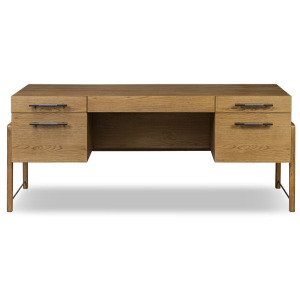 Rosedale Executive Desk - Amber Oak Veneer
