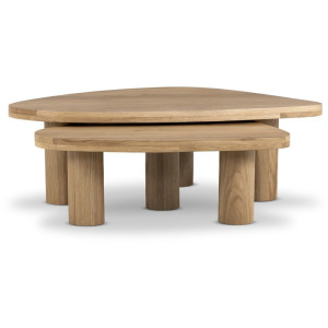 Zion Nesting Coffee Table Set - Natural Oak