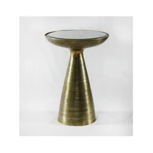 Marlow Mod Pedestal Table-Brushed Bras