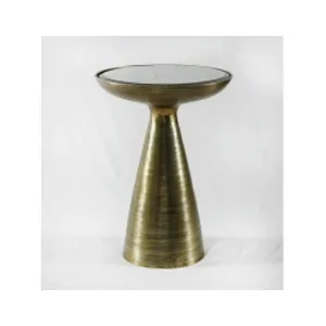 Marlow Mod Pedestal Table-Brushed Bras