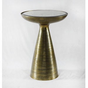 Marlow Mod Pedestal Table-Brushed Bras