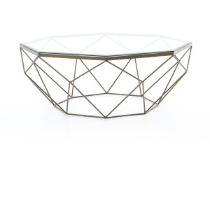 Geometric Coffee Table-Antique Brass