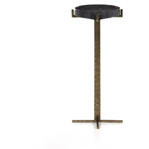 Jonty Round End Table - Dark Petrified Wood