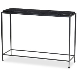Dalston Cast Glass Console Table - Smoked Black Cast Glass