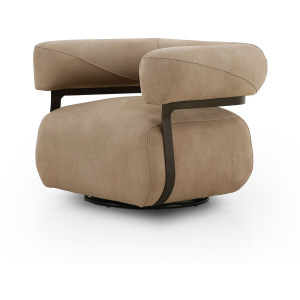 Gareth Swivel Chair - Nubuck Silver