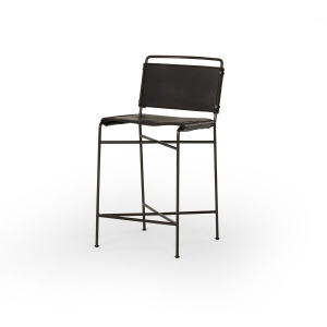 Wharton Counter Stool - Distressed Black