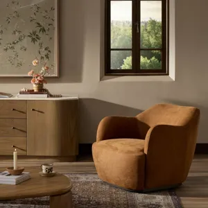 Julius Swivel Chair - Nubuck Cognac 