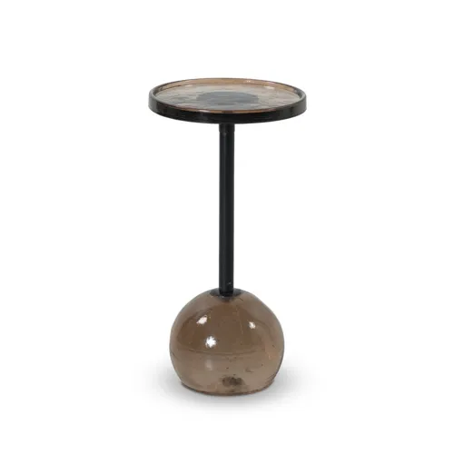 Viola Accent Table - Smoked Brown Cast Glass