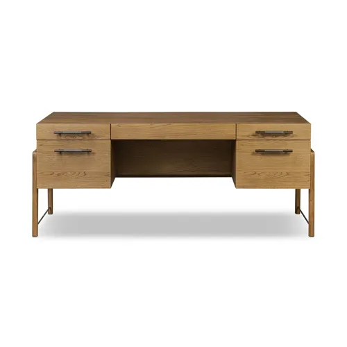 Rosedale Executive Desk - Amber Oak Veneer