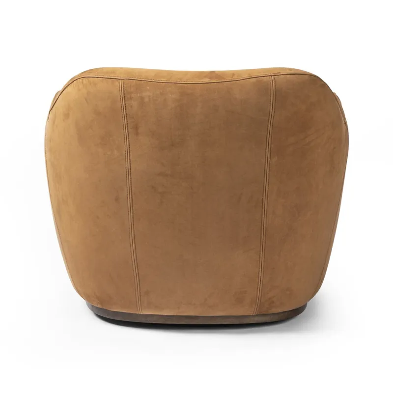 Julius Swivel Chair - Nubuck Cognac 