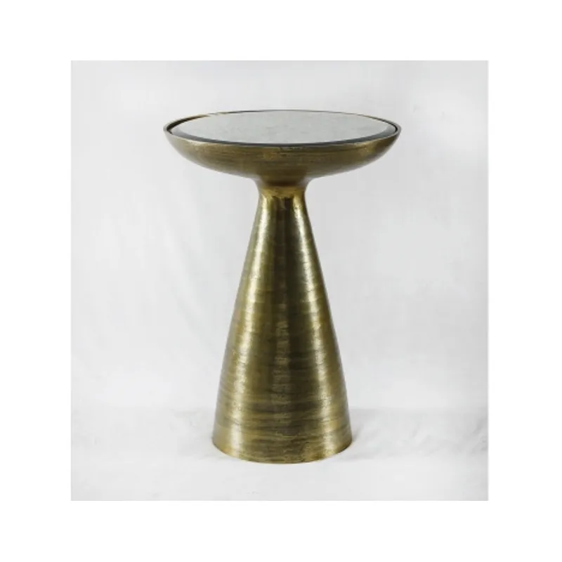 Marlow Mod Pedestal Table-Brushed Bras