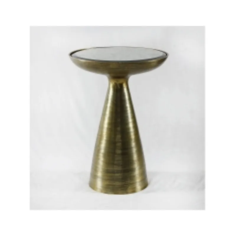 Marlow Mod Pedestal Table-Brushed Bras