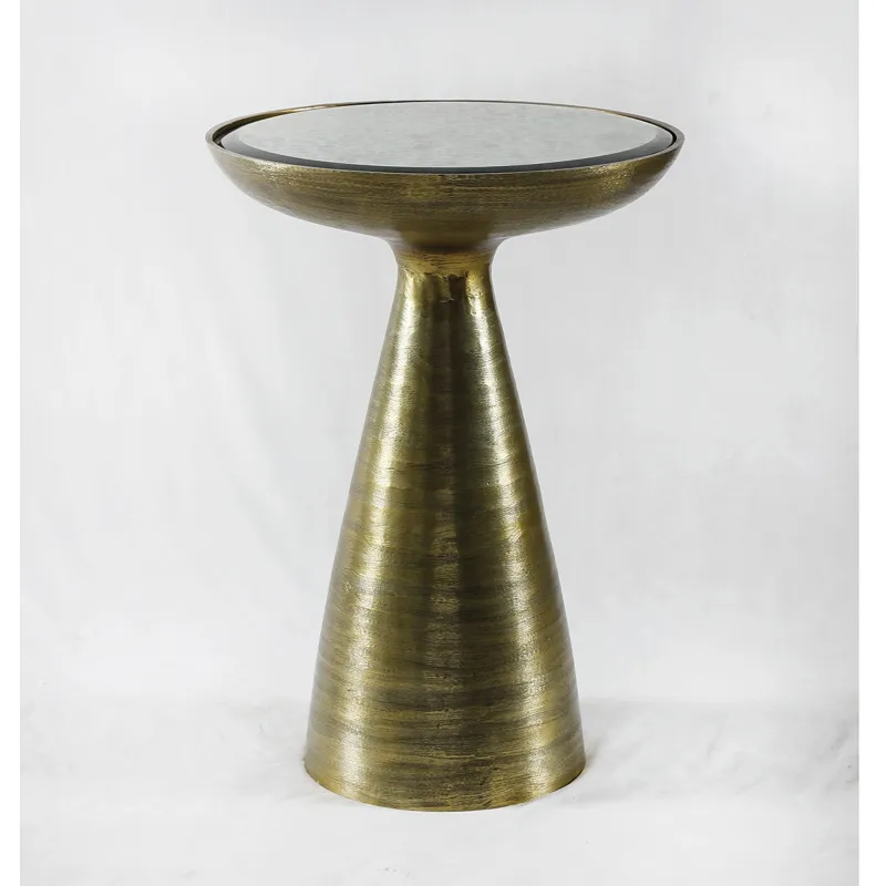 Marlow Mod Pedestal Table-Brushed Bras