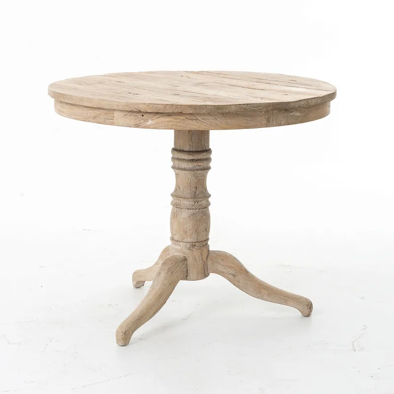 Round Occasional Table-Whitewash