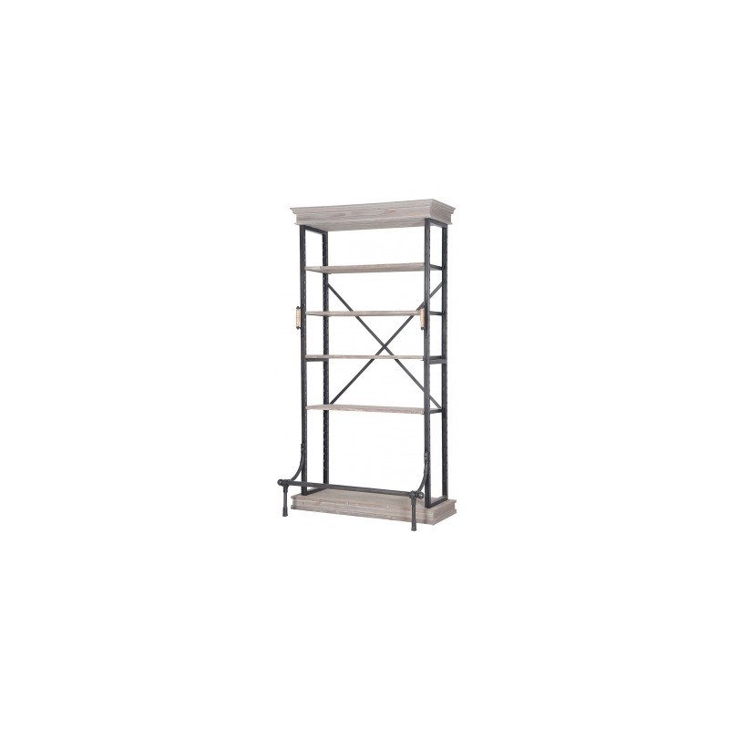 Braxton Single Bookcase-Washed Gry/Irn