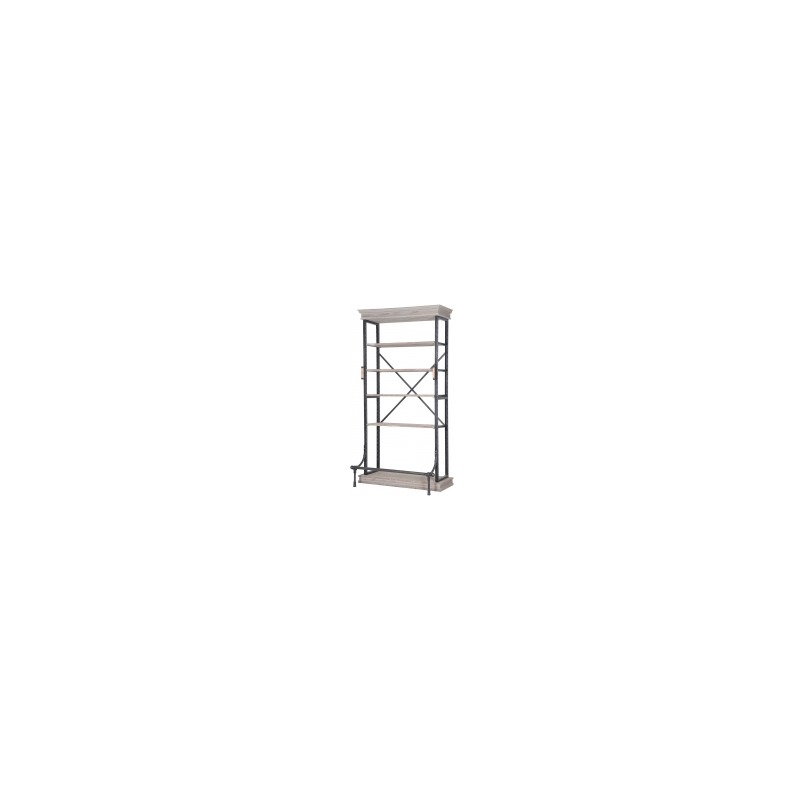 Braxton Single Bookcase-Washed Gry/Irn
