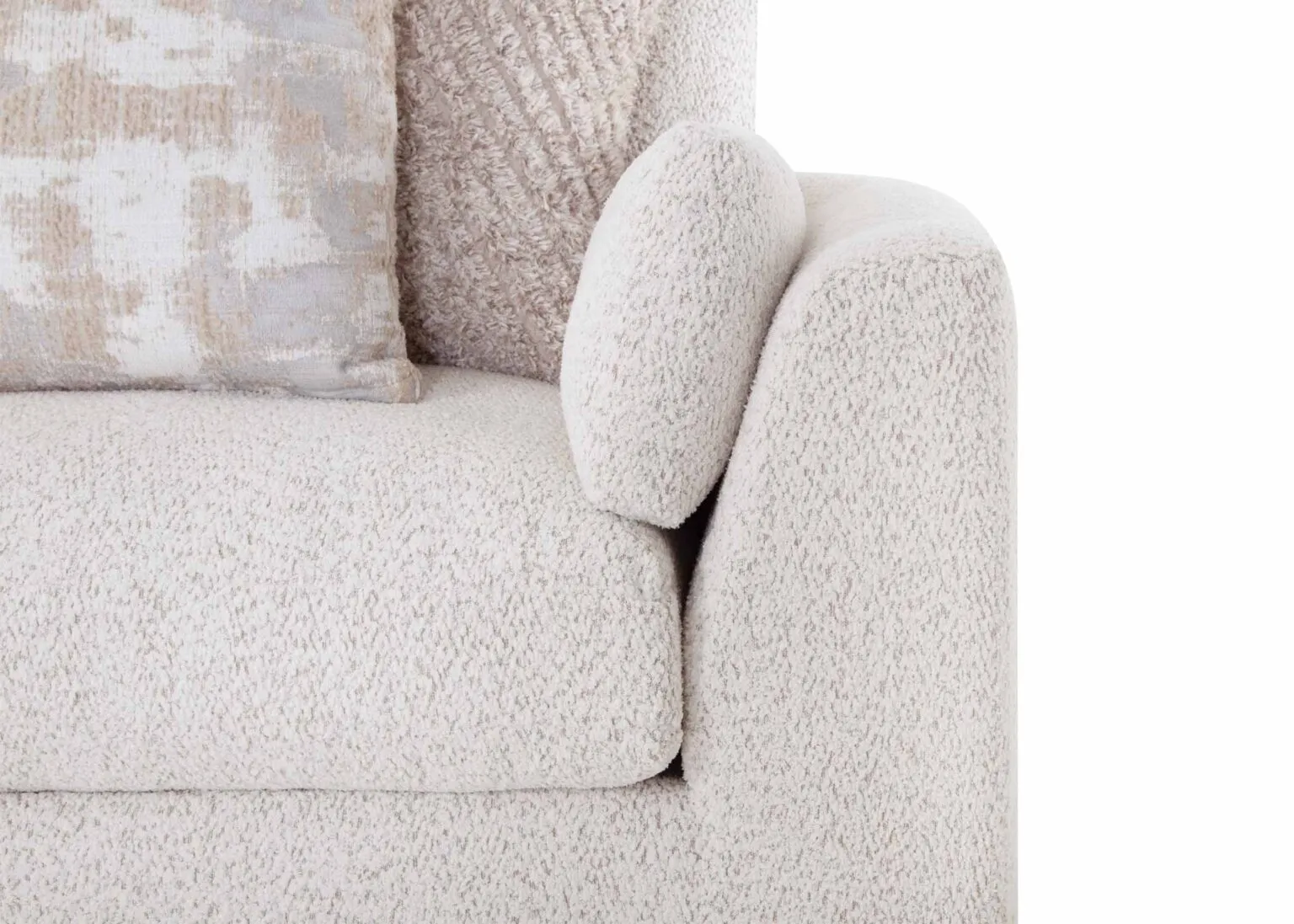 Vanilla　1025 Bombay 5 PC Sectional - Fluffy Riverrock 93801L+93801R+