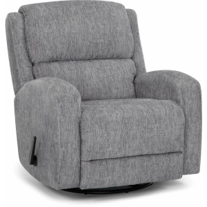 Stratus Fabric Swivel Rocker Recliner - Plush Gray