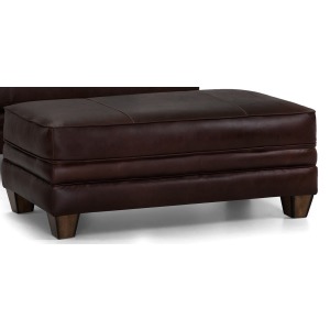 Monaco Leather Ottoman - Pisa Dark Brown