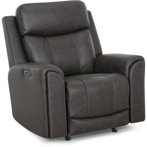 Argent Power Rocker Recliner w/ Air Massage/Power Headrest/Arm Storage/USB Charging