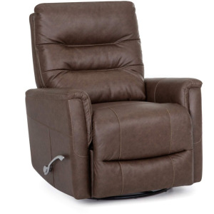 Leo Swivel Glider Recliner w/ Polished Aluminum Handle - Jester Taupe
