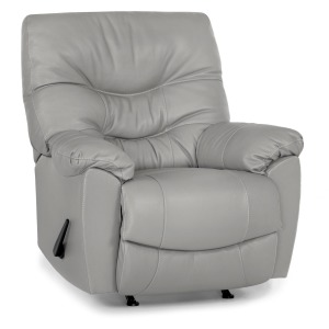 Trilogy Leather Rocker Recliner - Bison Light Gray